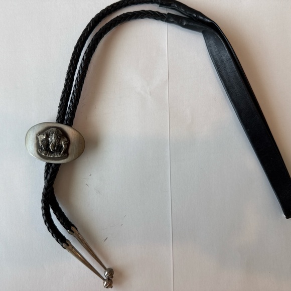 Sterling Silver Buffalo Bolo Tie Tony Sanchez Jackson Hole Gem Eyes Western - Picture 3 of 9